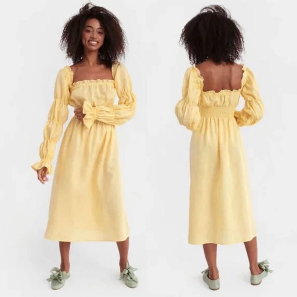 Sleeper Linen Michelin Midi Dress